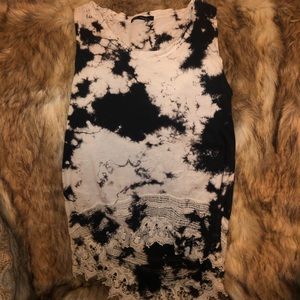Tie dye lace tank